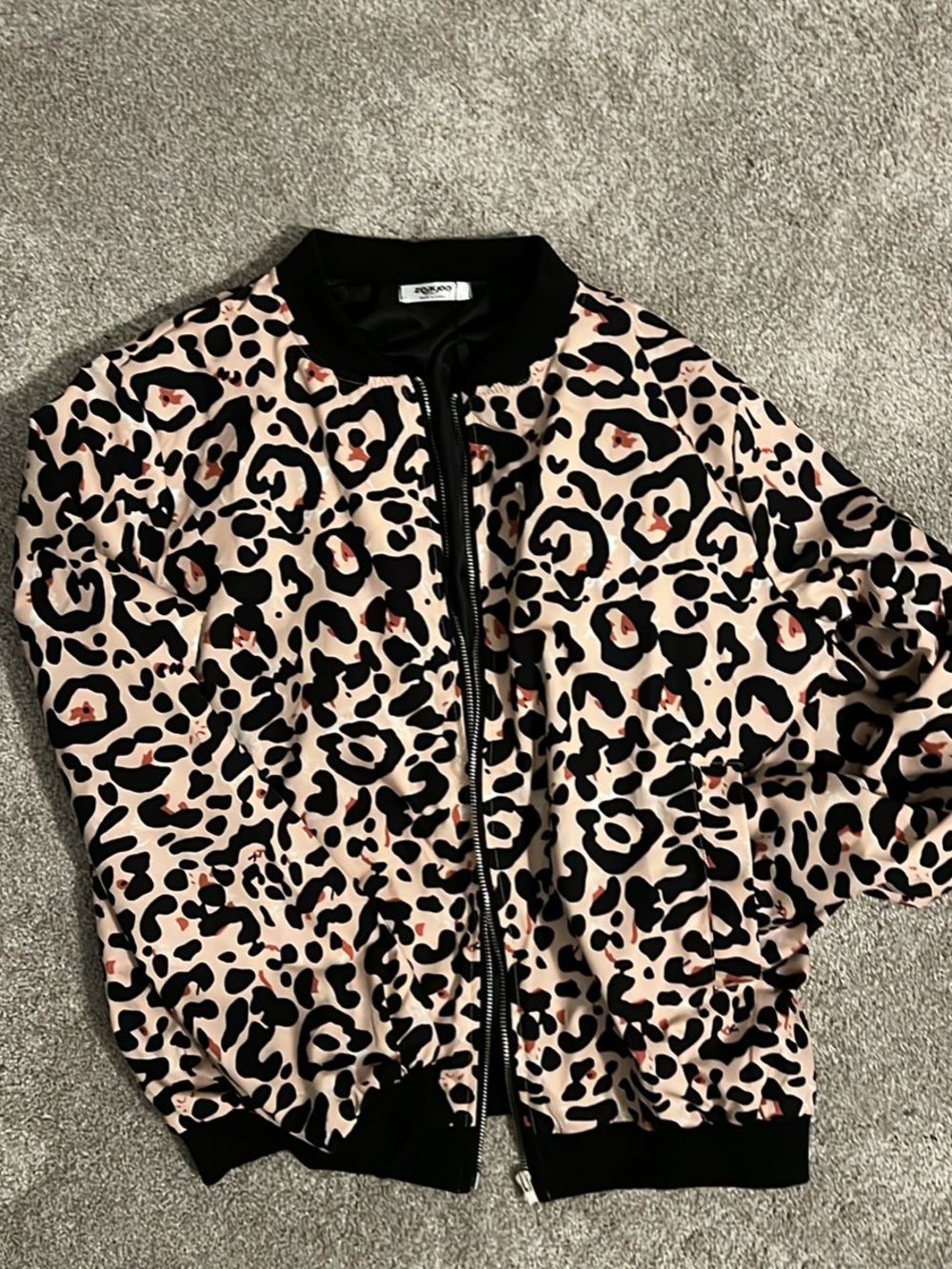 Leopard Print Bomber Jacket